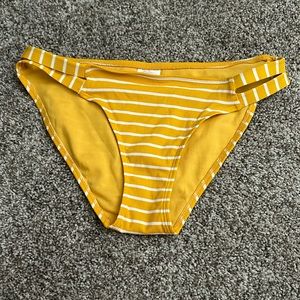 Target Women’s Swimsuit Bottoms Yellow with White Stripes Size S